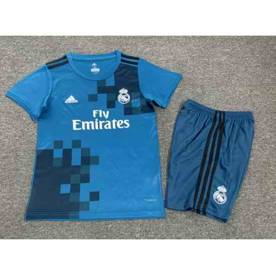 Youth Retro Soccer Jerseys Real Madrid CF Blue